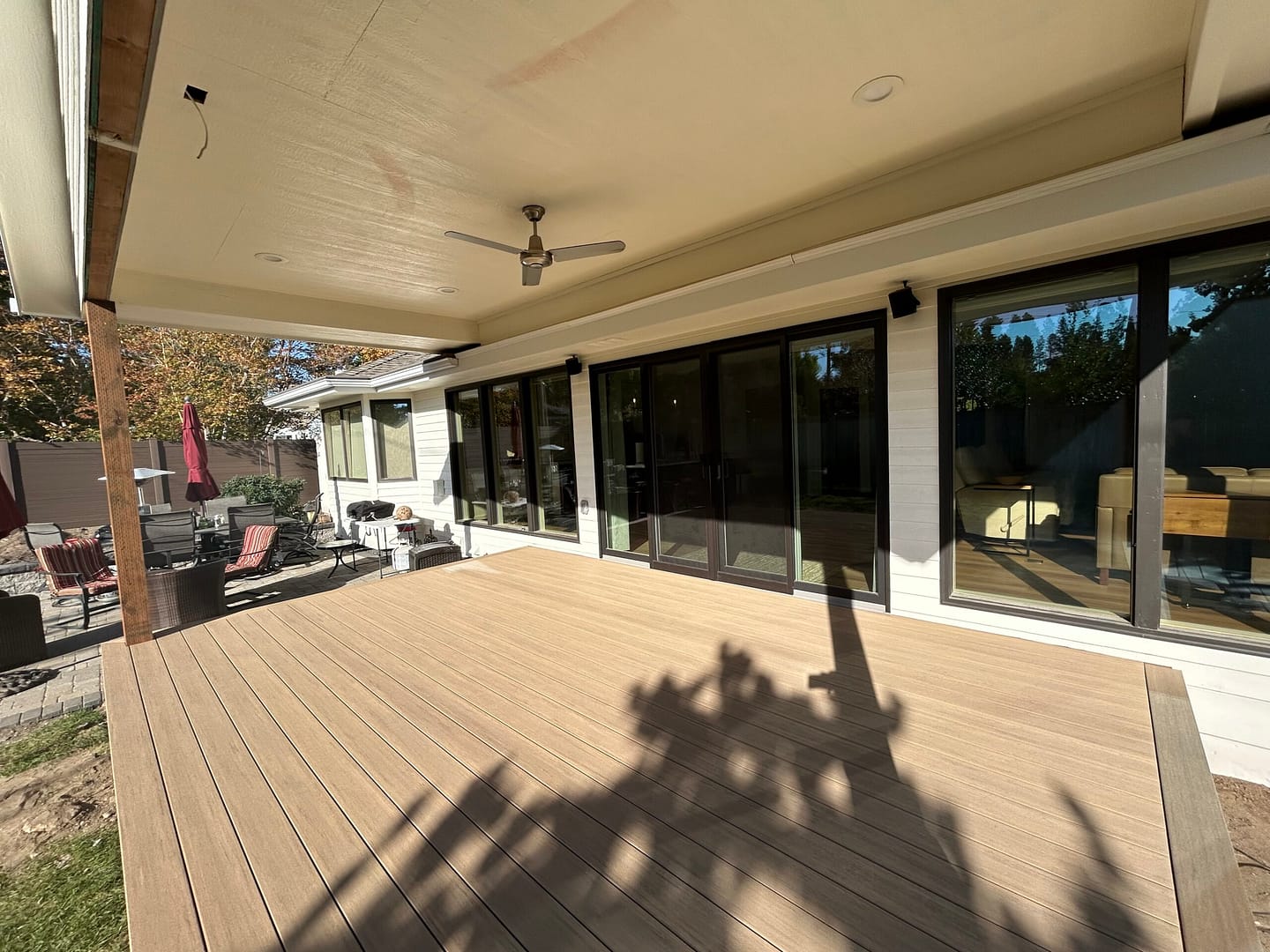 deck with tree shadow