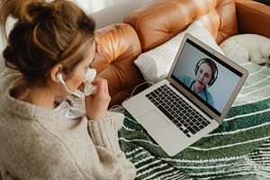 Patient talking to a doctor online
