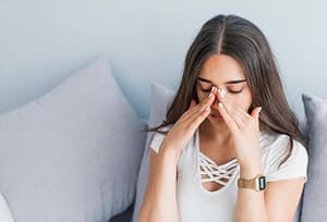 young woman sinus infection