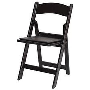 Black Resin Padded Folding Chair