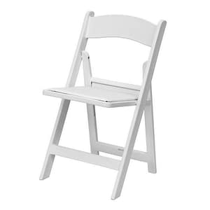 White Resin Padded Folding Chair