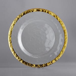 13" Alpine Gold Glass Charger