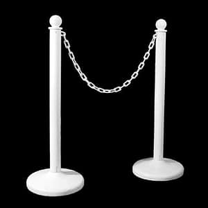 Rental White Plastic Stanchion with 10