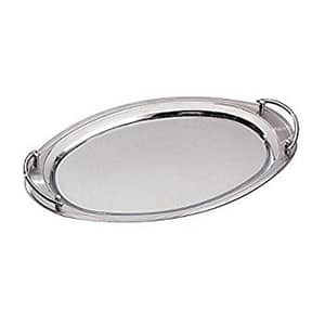 23"X13" Oval W/Handles, Stainless Tray