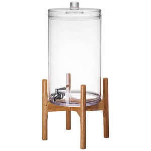 4 Gallon Beverage Dispenser with Wooden Stand