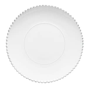 13" Pearl White Beaded Charger