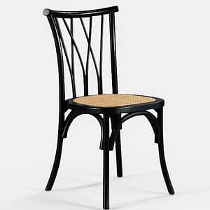 COMING SOON! Black Willow Chair with Natural Rattan Seat