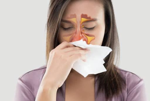 woman with sinus infection