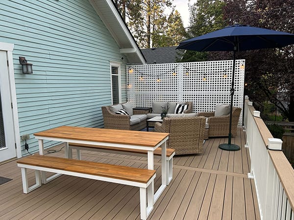 Custom deck in Spokane Washington built by Pacific Northwest Decks