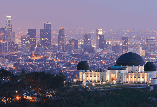 griffith observatory overlooking LA