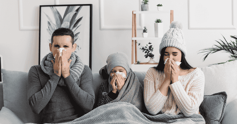 family sick with flu