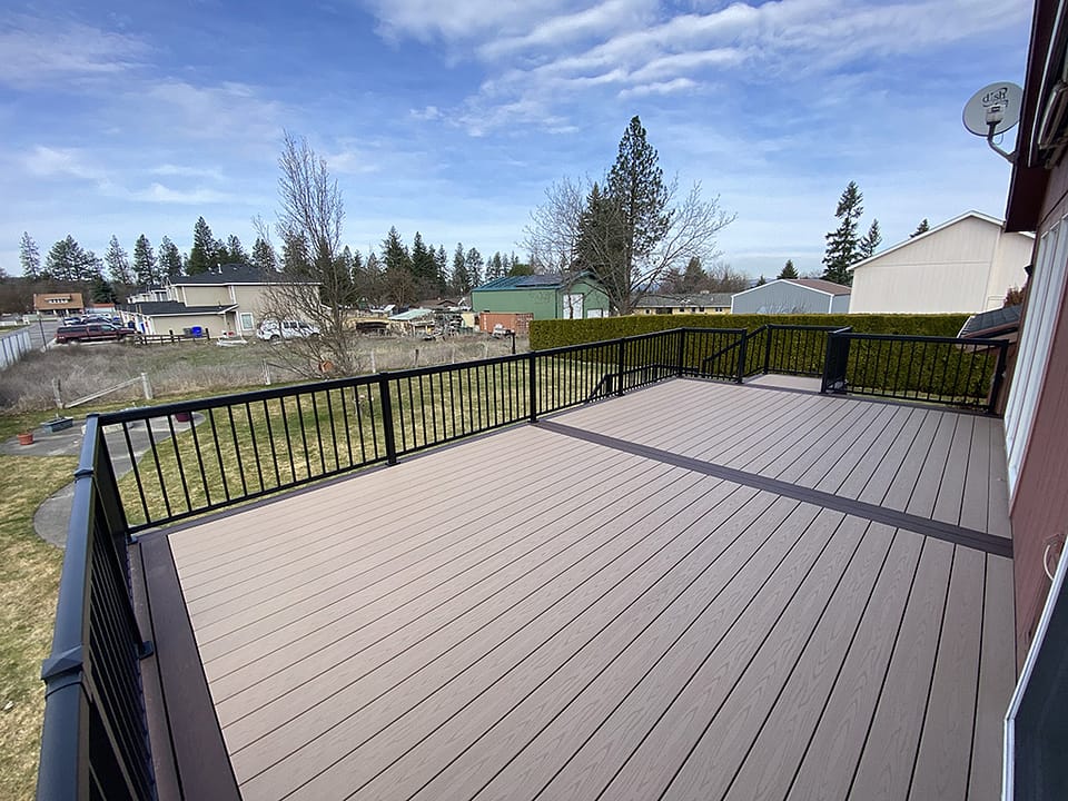 Back deck with a composite middle border.