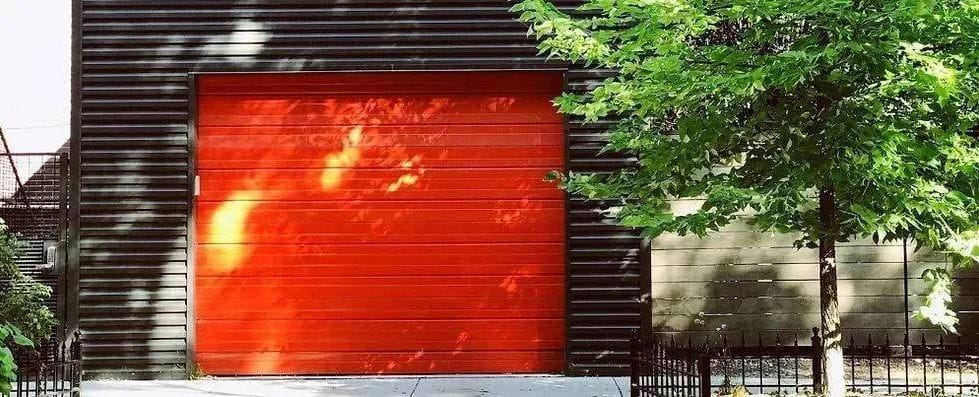 red garage door image