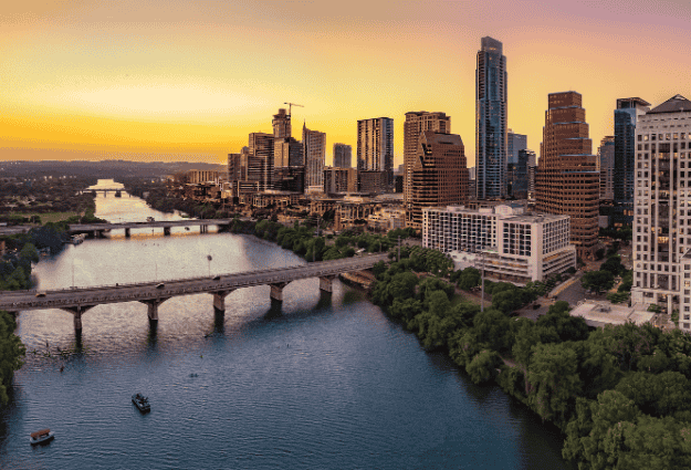 austin skyline and river