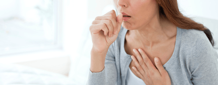 woman coughing