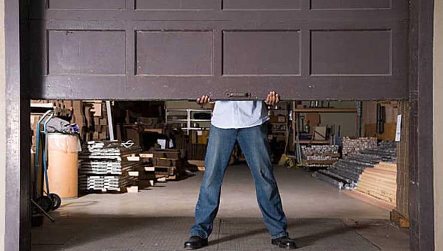 half open garage door image